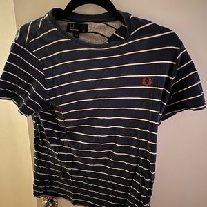 Fred Perry blue and white striped men’s T-shirt size S